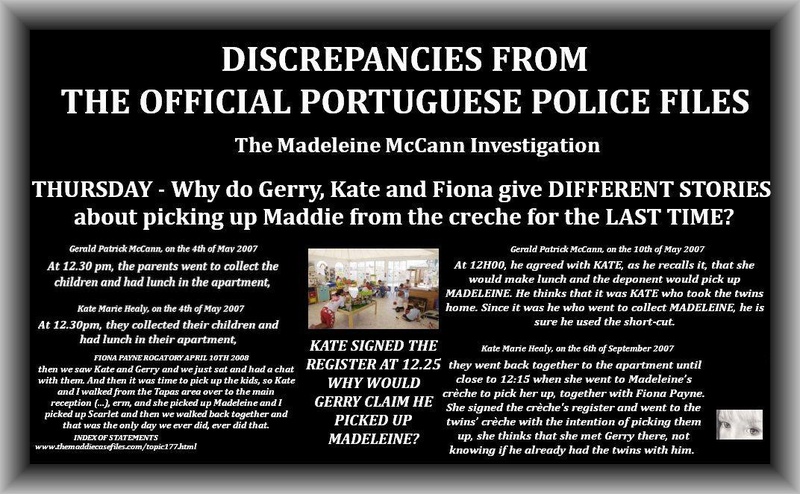 Do you believe something happened earlier than May 3rd ? If so, how did the McCanns manage to deceive everyone at the creche? Discre10