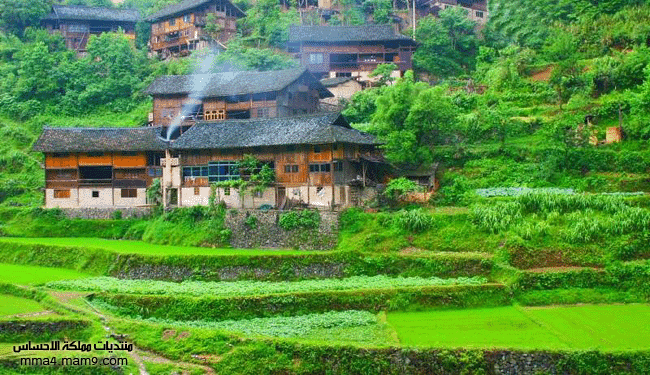 قرية صينية مثل لوحة زيتية 410