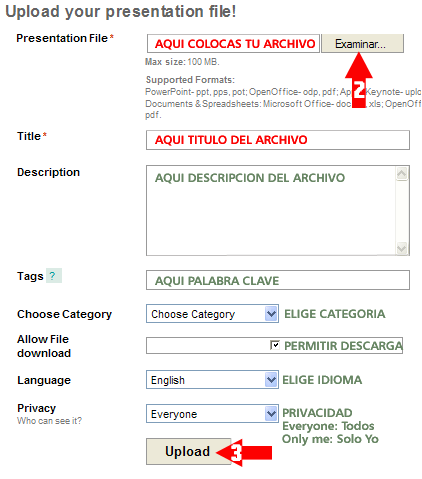 Como Guardar y Mostrar Archivos con SlideShare. Slide310