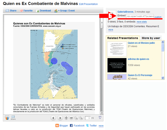 Como Guardar y Mostrar Archivos con SlideShare. Slide810