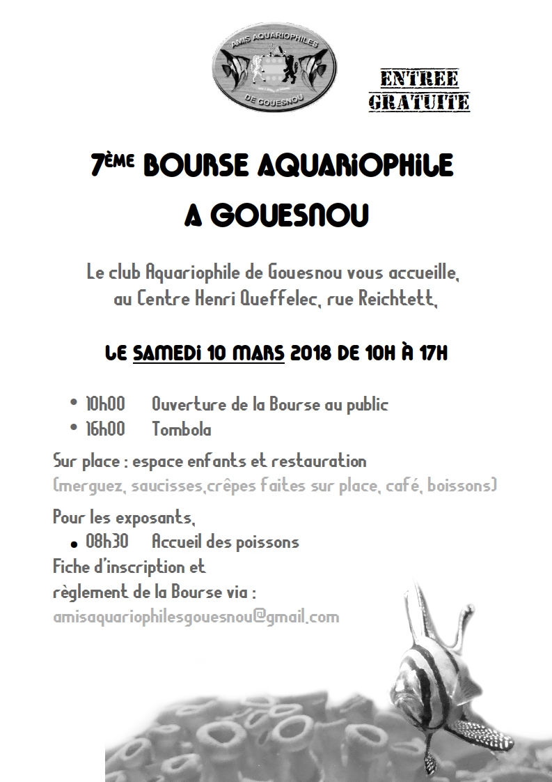 BOURSE AQUARIOPHILE MARS 2018 Affich10