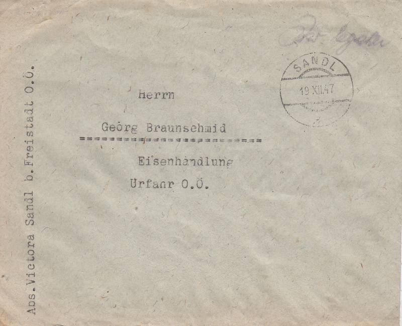 Österreich 2. Währungsreform 10.12.1947 - Belege Img54