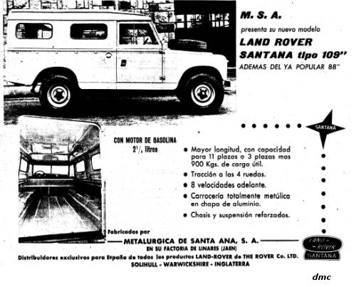 Publicidad Land Rover Santana 1968 Lrs19610