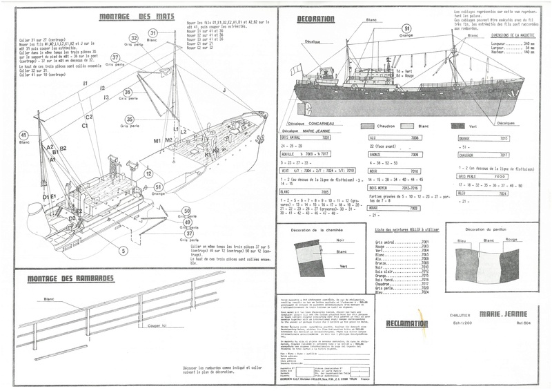 Chalutier MARIE-JEANNE 1/200ème Réf 604 Notice Heller10