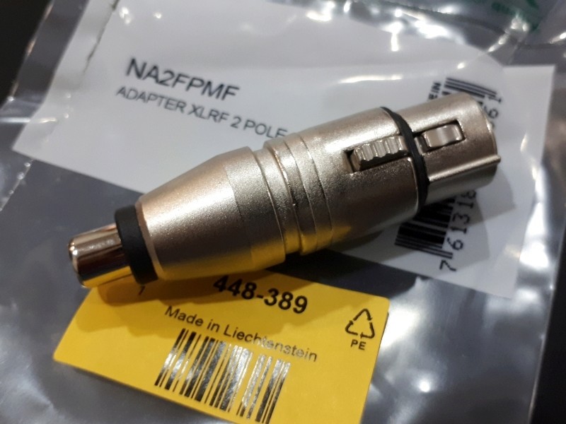 Neutrik XLR to RCA Adaptor (SOLD) 20170710