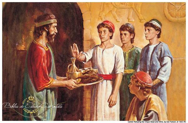 Daniel rehúsa la comida y el vino del rey  Daniel11