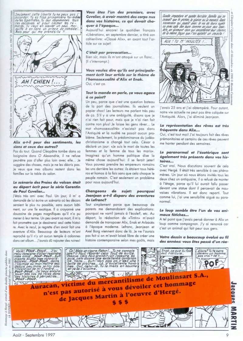 Interview, fanzines et articles divers sur Jacques Martin - Page 3 Auraca12