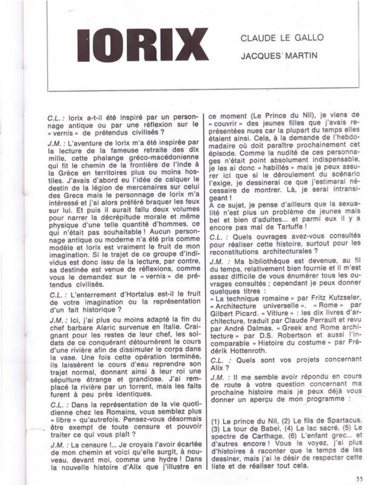 Interview, fanzines et articles divers sur Jacques Martin - Page 2 Phynix11
