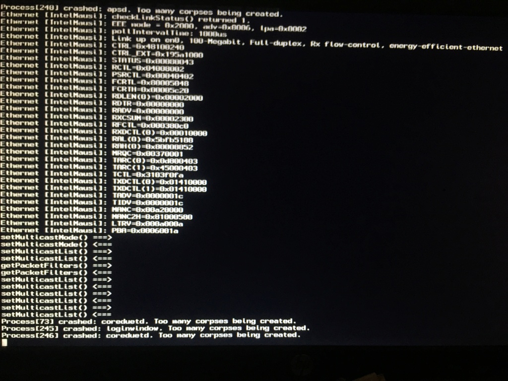 Problème démarrage MAC OS Sierra D7206f10