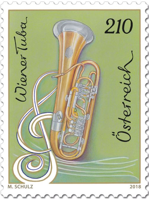 Sondermarke „Wiener Tuba“,  Serie „Musikinstrumente“ 0101_w10