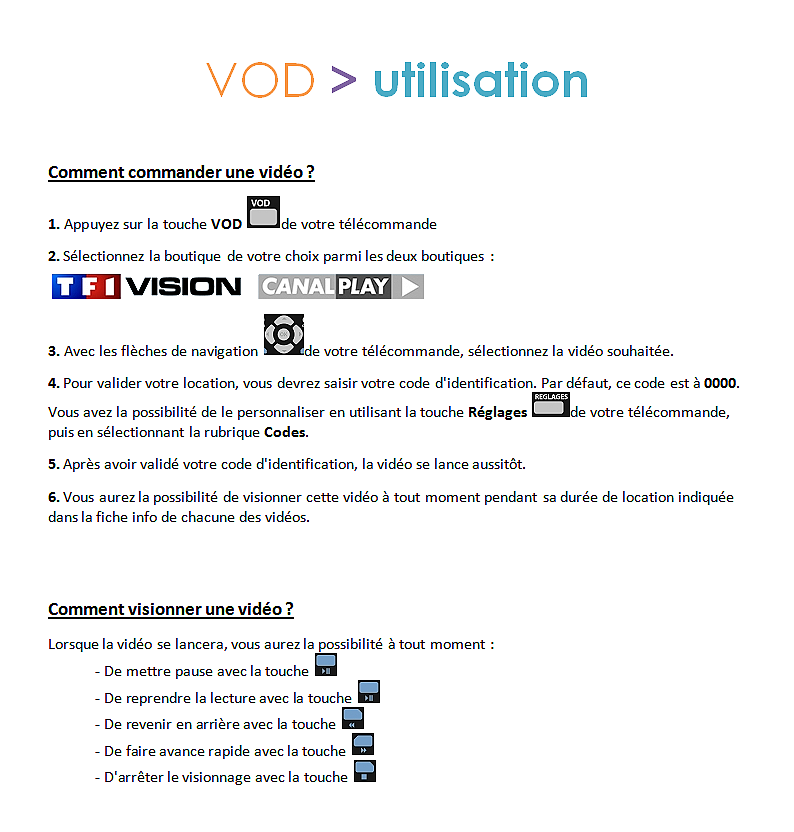 Utilisation de la VOD Vod10