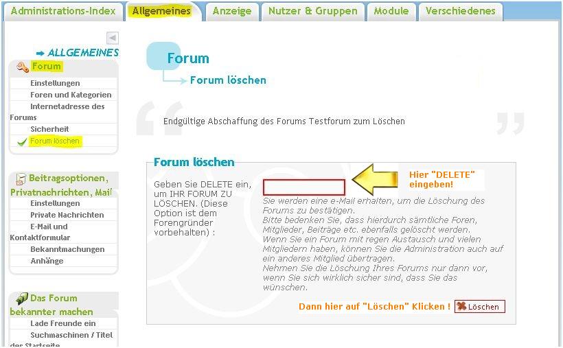 Ein Forum Lschen... wie mache ich das? A0120