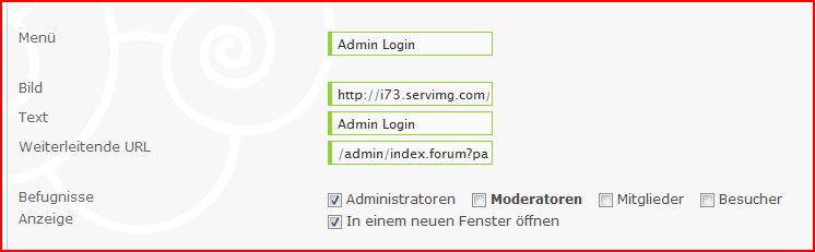 Direkter Zugang zum Adminbereich; Ein Button nur für Admins. Aaa16