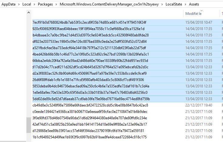 Récupérer l'image d'accueil de Windows 10 Captur11