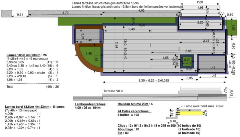 La nouvelle baie vitrée nous impose de créer une terrasse (en bois composite) Terras11