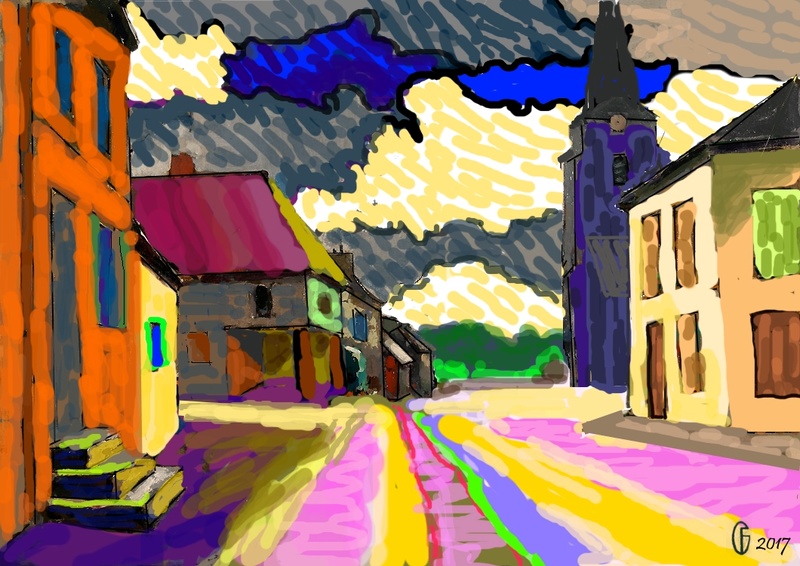 Et si Van Gogh était venu lui-aussi à La Bazouge? (Collages et pastiches) Y_190610