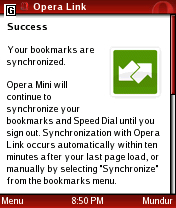 Feature Syncronyzing di Opera Mini Opmin210