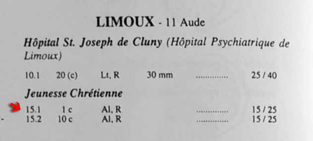 Pièce de 1 C en aluminium. Limoux10