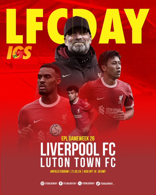 26. Spieltag der Premier League 2023/24 » 21.02. 20:30 h » FC Liverpool - Luton Town 4:1 (0:1) 42861010