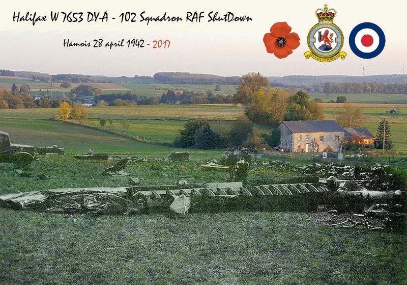 RAF Halifax plane shot down in Hamois Belgium 1942 Commémoration 21 oct 2017 15h30 Then_a10