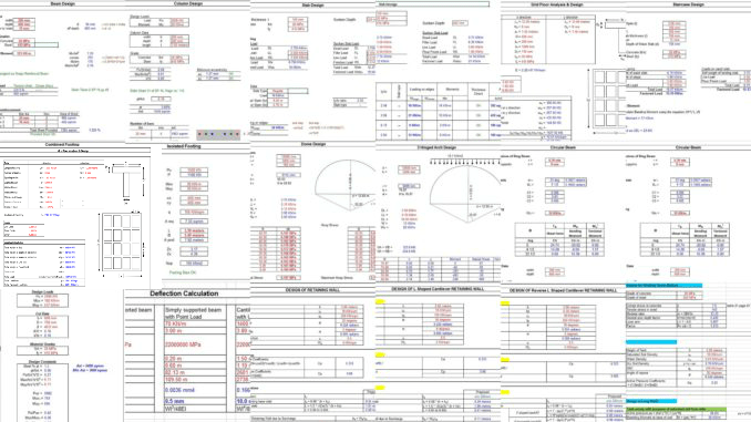 ملف اكسيل لتصميم جميع العناصر الانشائية RCC DESIGN EXCEL SHEET Rcc-sh10