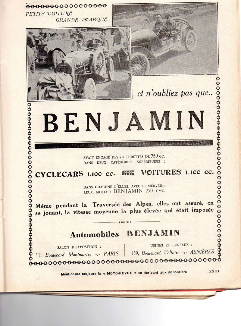 BENJAMIN / BENOVA cyclecars voiturettes - Page 24 Benjam11