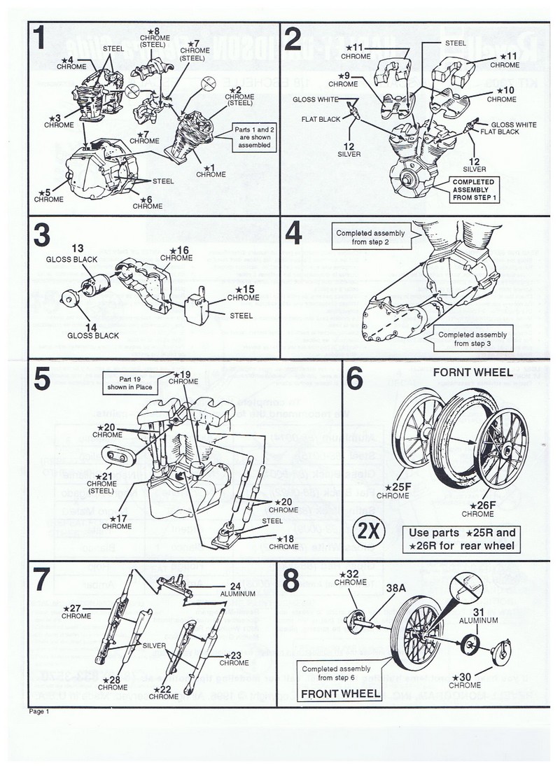 Projet Harley-Davidson Électra Glide - Échelle 1:8 No 85-7308 00213
