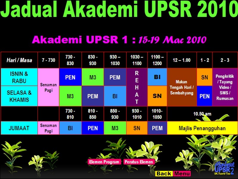 Program Akademi UPSR 2010 Jadual10