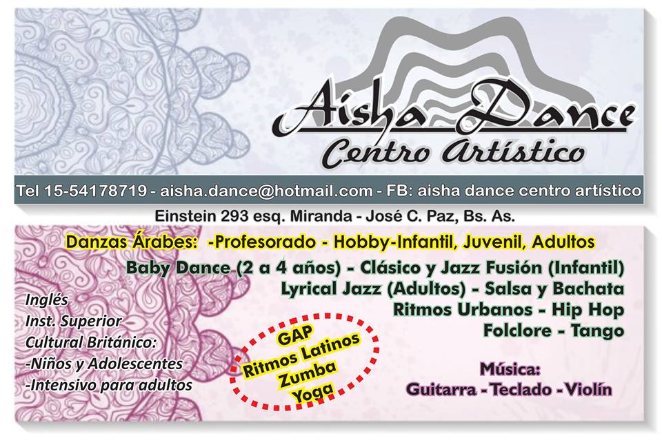 En José C. Paz: Centro Artístico Aisha Dance. Aviso_80
