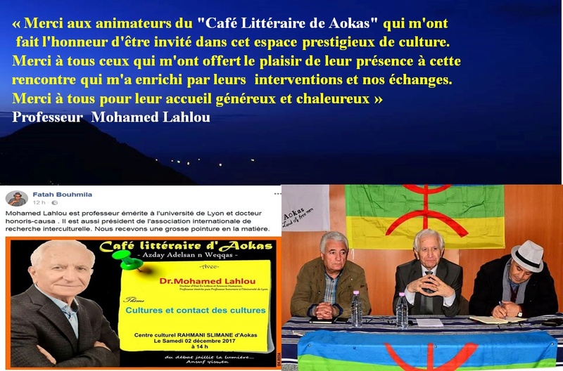 Mohamed Lahlou  à propos du café littéraire d'Aokas  1442