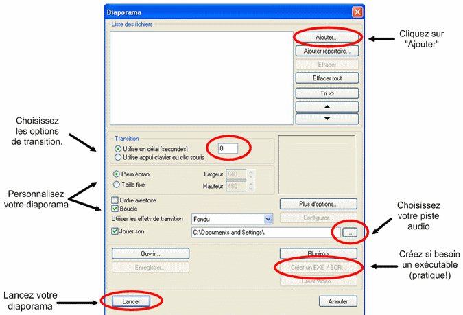 CREER UN DIAPORAMA SIMPLE ET RAPIDE AVEC XNVIEW (images + sons) Xn0410