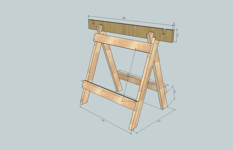 Fabrication  "urgente " (façon Corse) de TRETEAUX en bois Tretea10