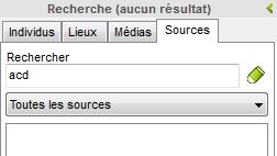 Raccourcis de saisie et recherche des sources Captur23