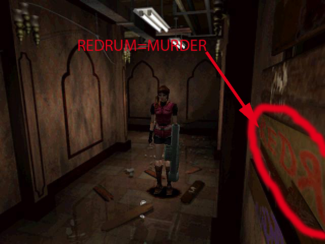 Citazione dal film Shining in Resident Evil 2 Screen12