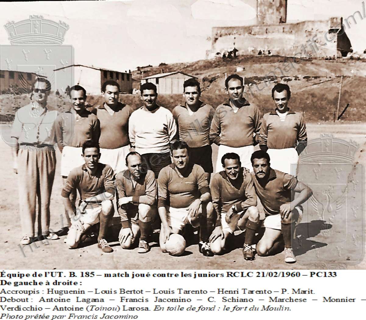 Équipe de l’UT. B. 185 – match joué contre les juniors RCLC 21-02-1960 PC133 Equipe10