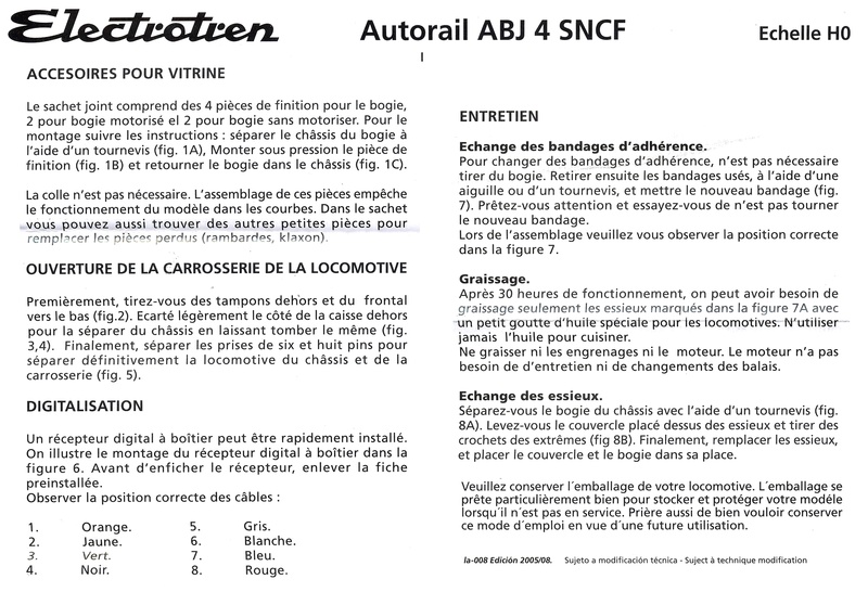 Manuel et notice techniques ABJ-4 Electrotren réf E2124D Notice14