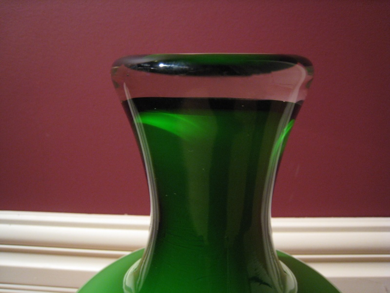 Swedish Green and White Glass Vases Img_2414