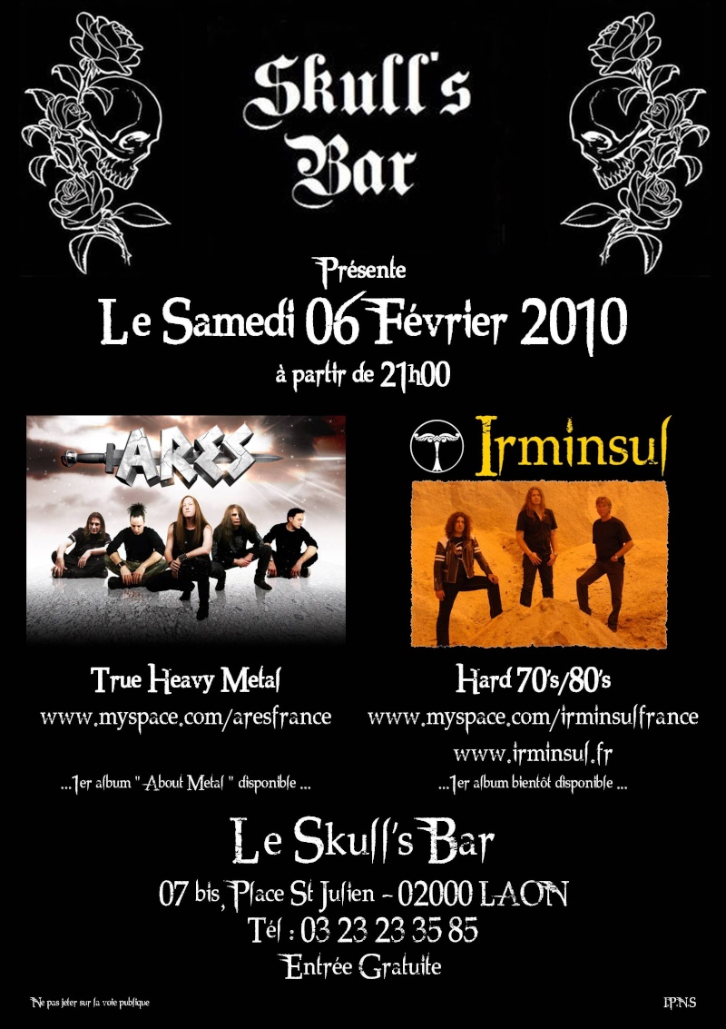 IRMINSUL & ARES Live au Skull's Bar à Laon (02) Affich11