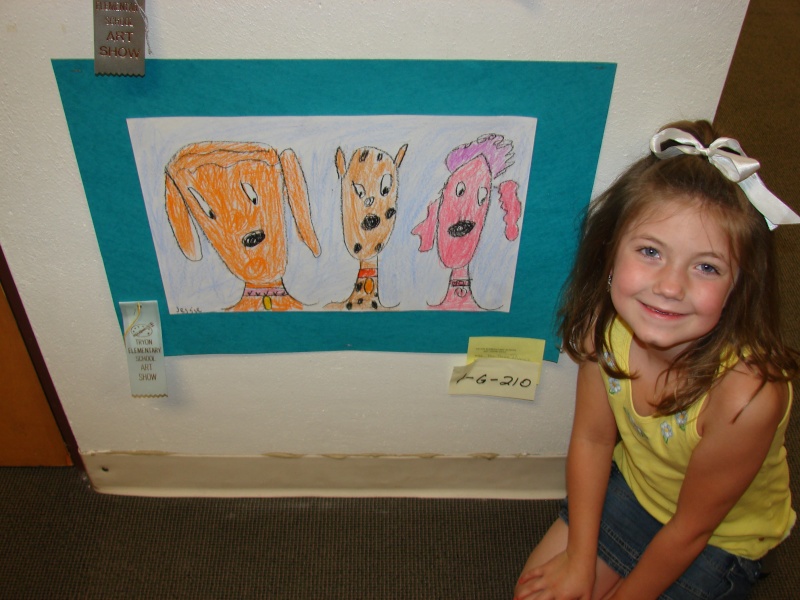 Both My Girls Won a Ribbon at the School Art Show! Dsc04310