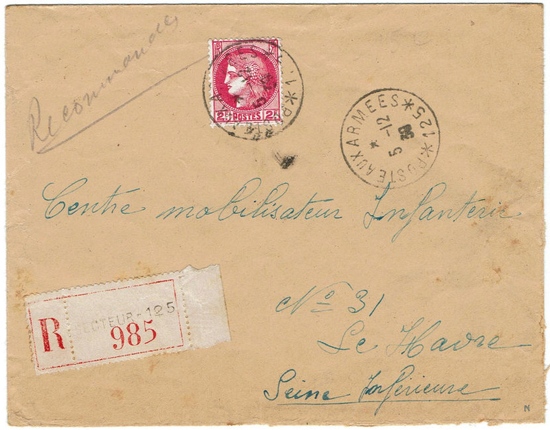 lettre recommandée et franchise postale 1939_r10