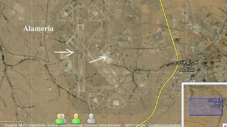 طائرات مدنية وحربية وخاصة تستعد للإقلاع من مطار قصر أبو هادي جنوب سرت Animat93
