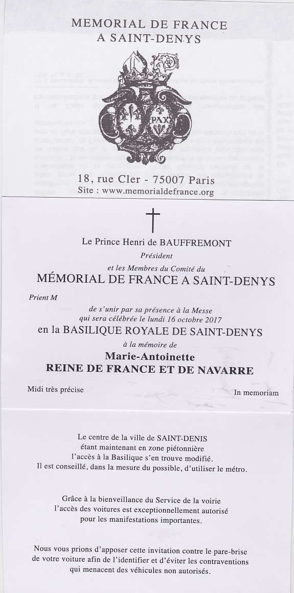 Commémorations du 16 octobre 1793, date de l'exécution de Marie-Antoinette Messe_11