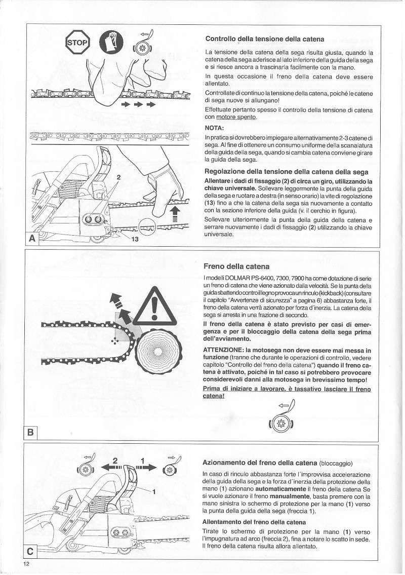 dolmar motoseghe manuali di uso e manutenzione Dolmar57