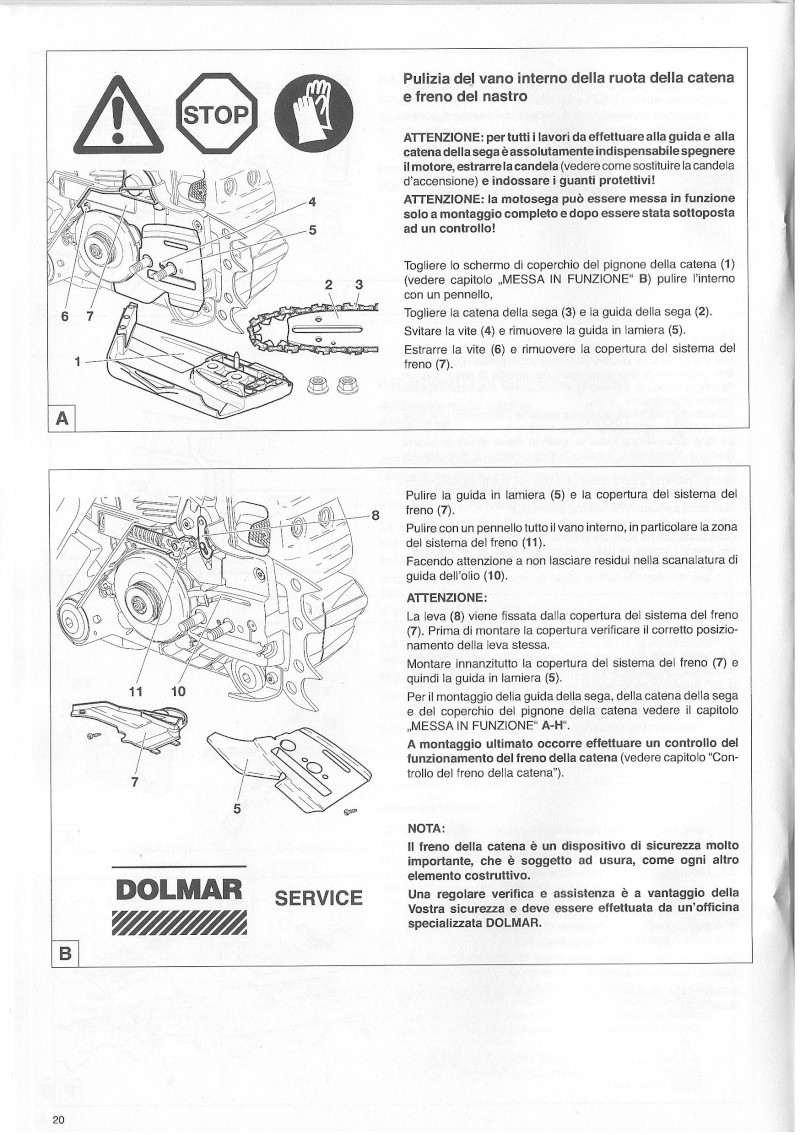 dolmar motoseghe manuali di uso e manutenzione Dolmar65