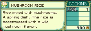 Rune Factory 2 : Les Recettes Cuisine Mushro10