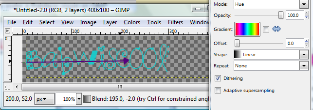 How to make a rainbow siggy using GIMP 2.6! With pics! 1110