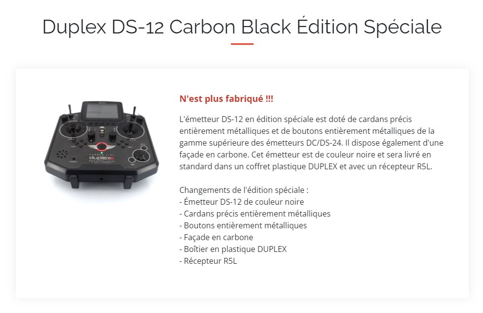 JETI DUPLEX DS-12 CARBON BLACK SPECIAL EDITION 2,4 GHZ/900 M Ds1210