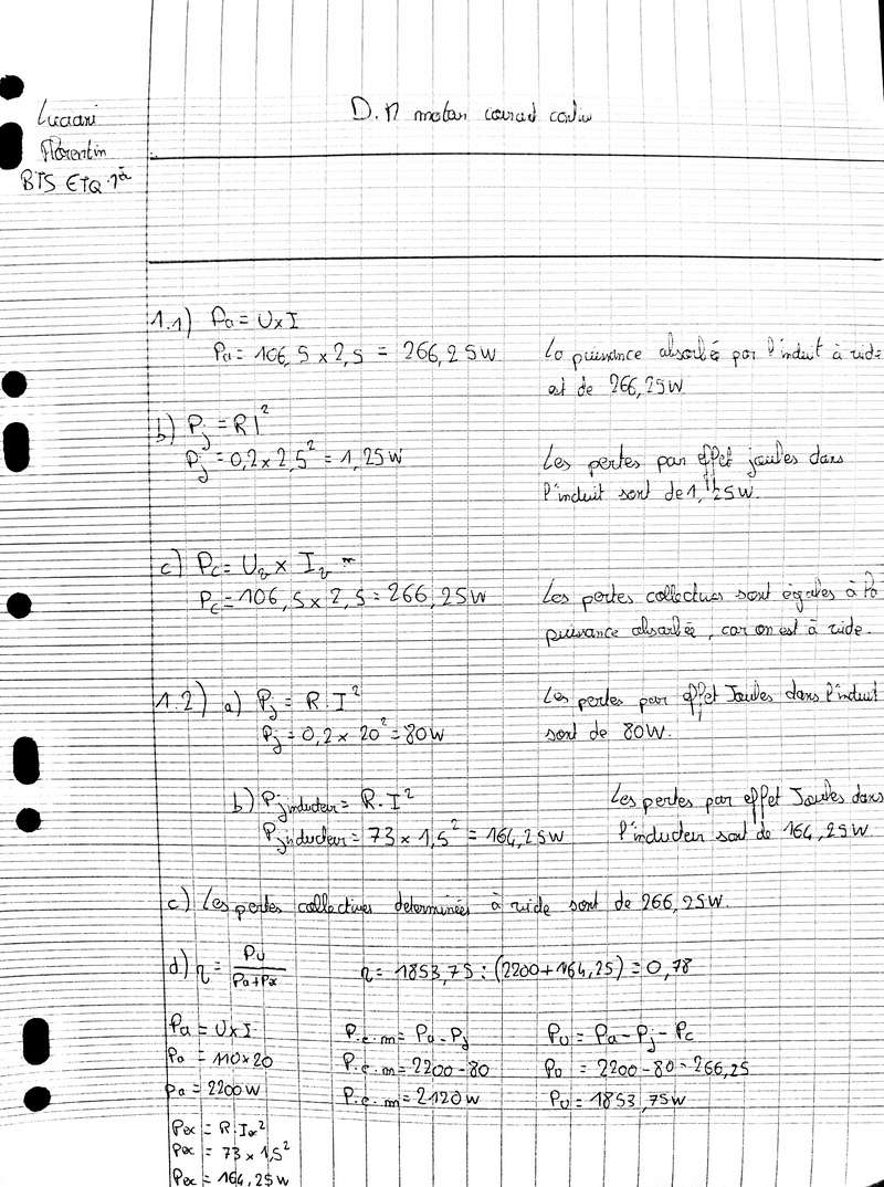 courant - Devoir physique - Moteur courant continu  20171212