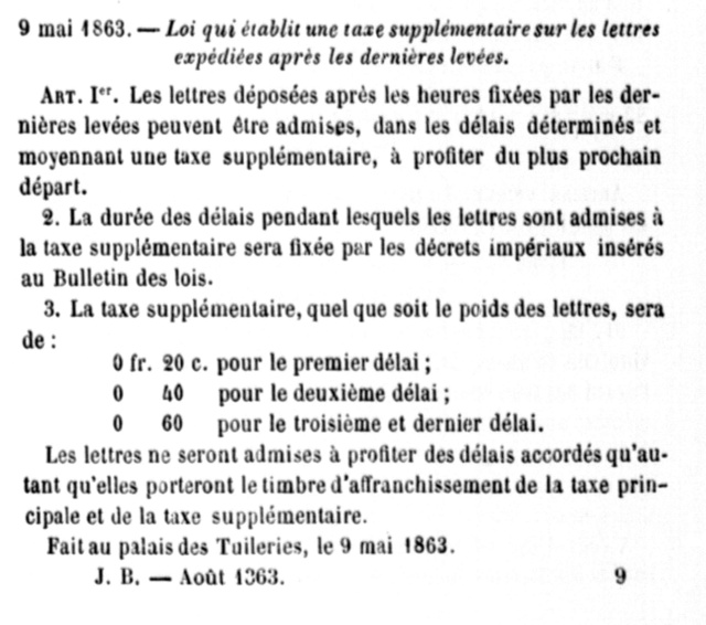 Tarifs postaux en mars 1907 Loi_du12