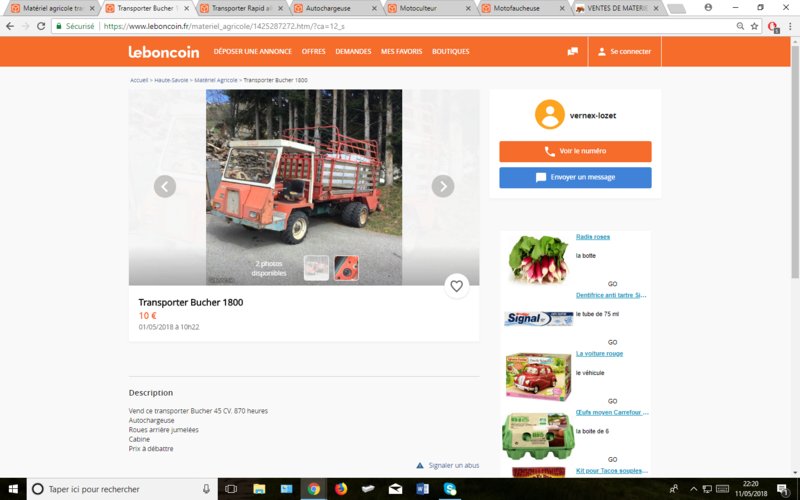 VENTES DE MATERIEL DE MONTAGNE tracteurs - transporters - motofaucheuses  -autres  Captur96
